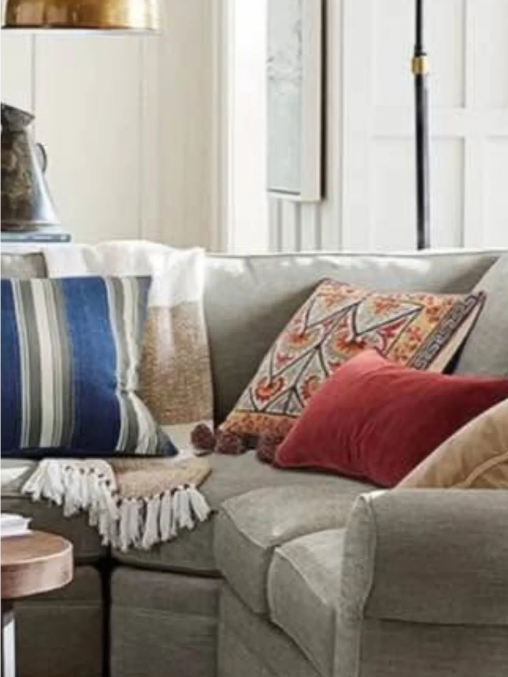Pottery Barn Aidan Embroidered Throw Pillow Cover 18” x 18”